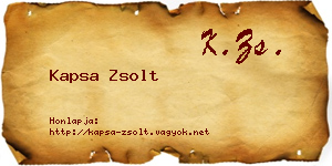 Kapsa Zsolt névjegykártya