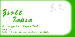 zsolt kapsa business card